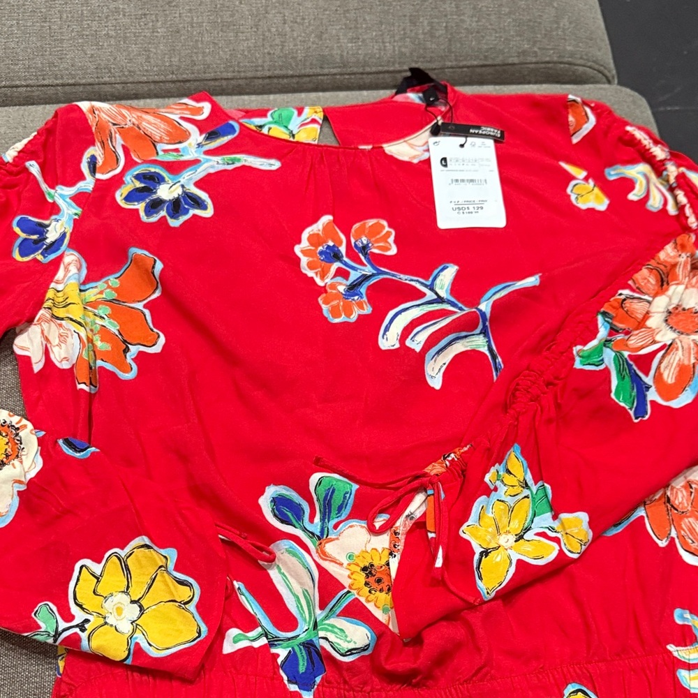 Desigual Red Floral Blouse - Picture 1 of 9
